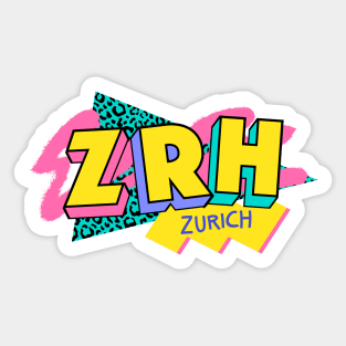 Zurich, Switzerland Retro 90s Logo Sticker
